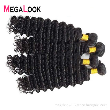 Wholesale  Cuticle Aligned Virgin Hair,Deep Wave Virgin Human Hair Bundle,  Brazilian Human Hair Extension